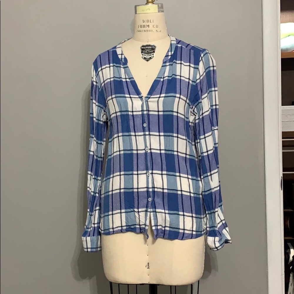 Kenneth Cole reaction plaid Button up S